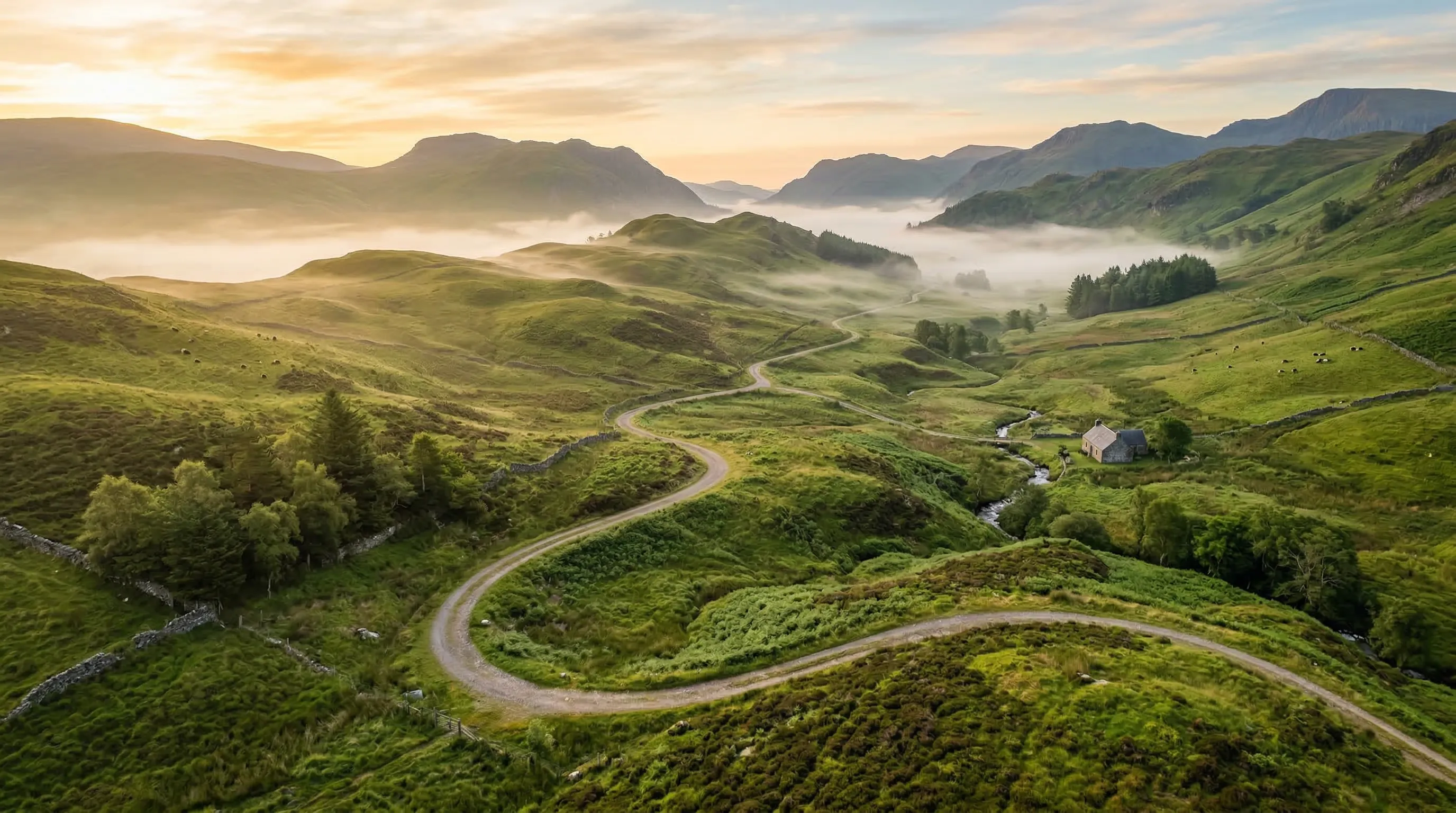 Rolling green hills representing strategic financial growth